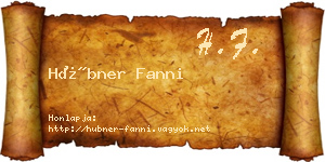 Hübner Fanni névjegykártya